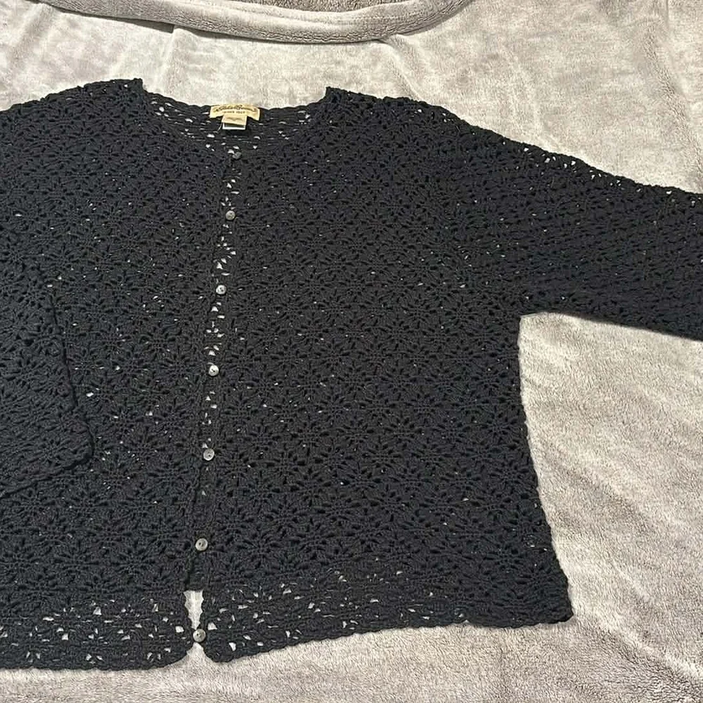 Eddie Bauer Olive Linen/Cotton Coastal Grandmother Scandigirl Cardigan Softgirl‎